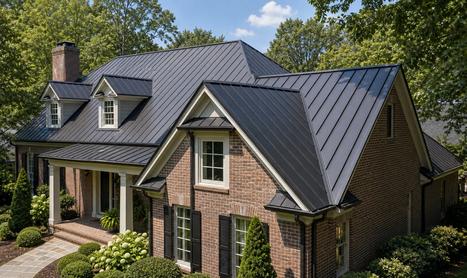 Standing seam metal roof on a Greensboro home